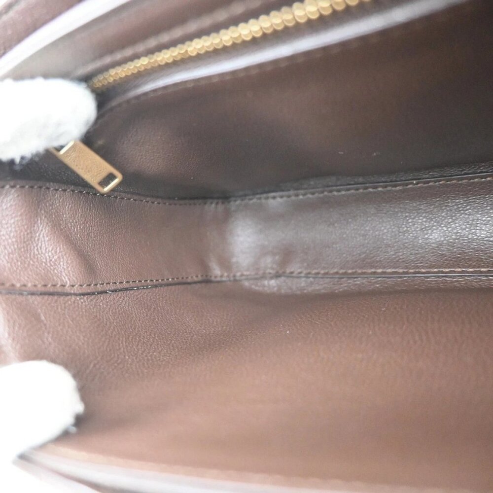 CELINE C Logo Chain Shoulder Hand Bag Quilted Leather Brown GHW Italy 57RL830 - Picture 9 of 16